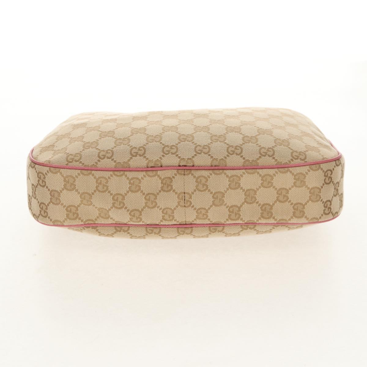 GUCCI GG Canvas Shoulder Bag Beige Gold 153010 Auth yk19887V