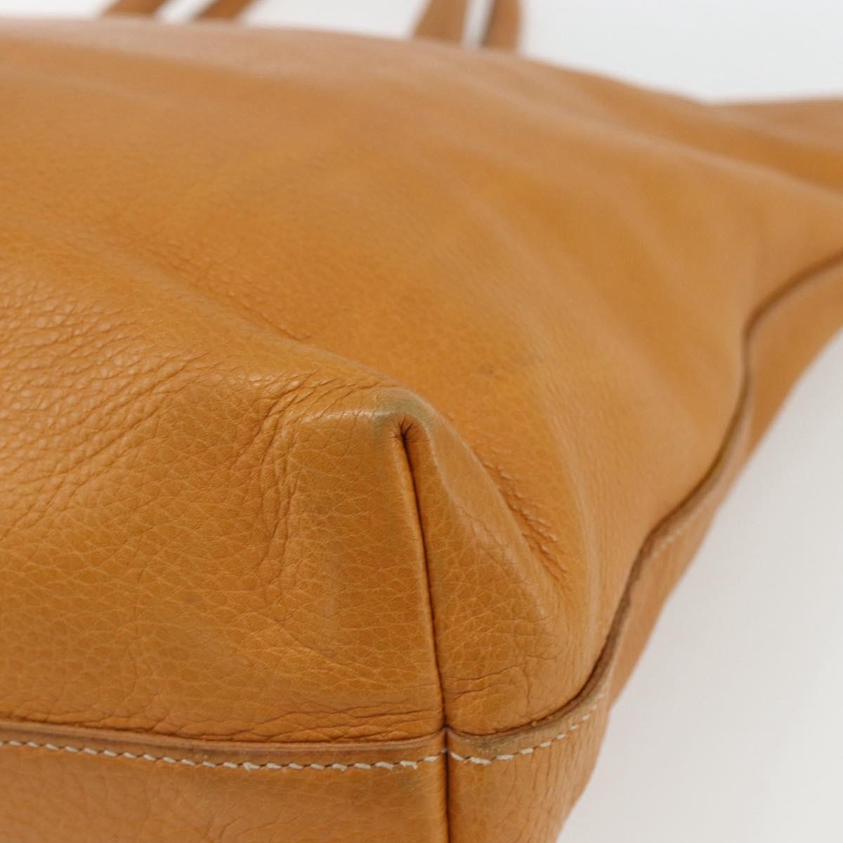 PRADA Hand Bag Leather Brown Silver Auth yk19892