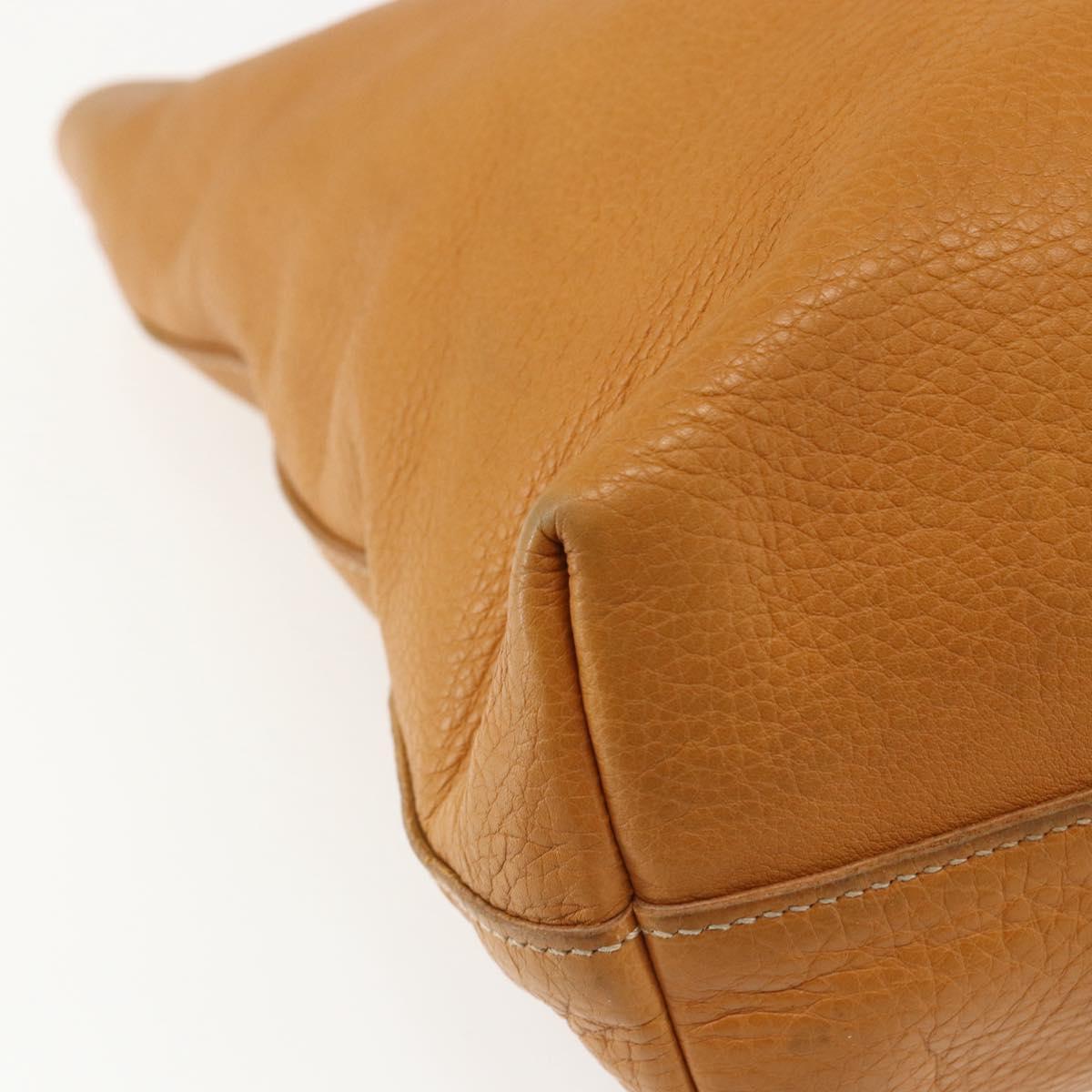 PRADA Hand Bag Leather Brown Silver Auth yk19892
