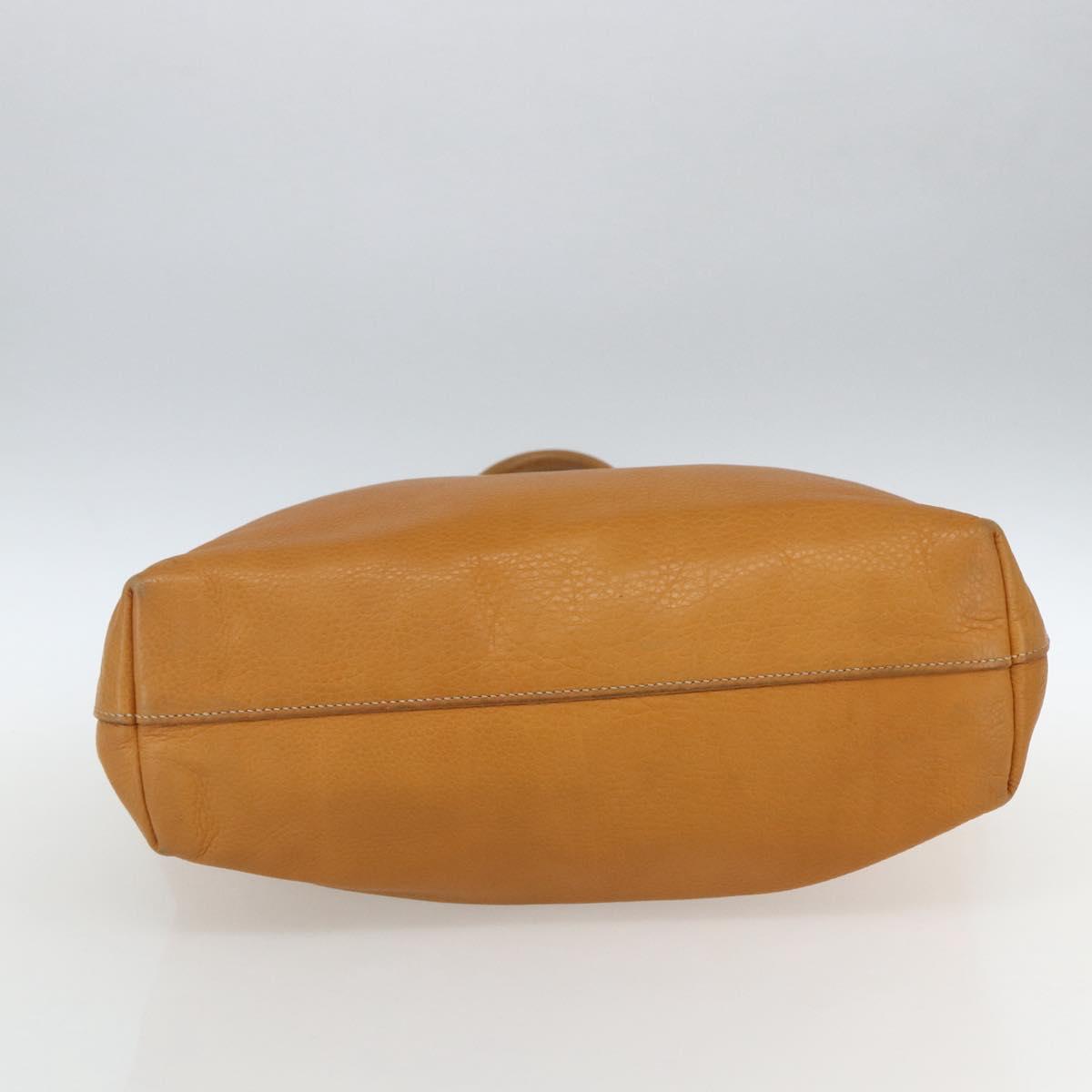 PRADA Hand Bag Leather Brown Silver Auth yk19892