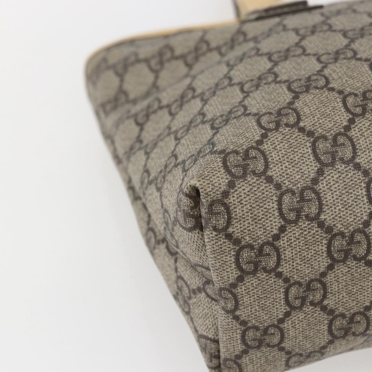 GUCCI GG Supreme Tote Bag PVC Beige Silver 2111 38 Auth yk19900