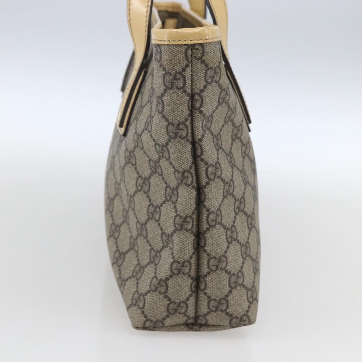 GUCCI GG Supreme Tote Bag PVC Beige Silver 2111 38 Auth yk19900