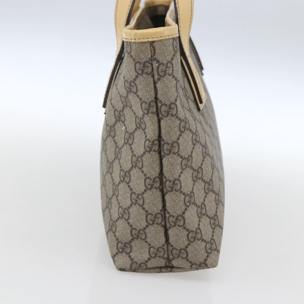 GUCCI GG Supreme Tote Bag PVC Beige Silver 2111 38 Auth yk19900