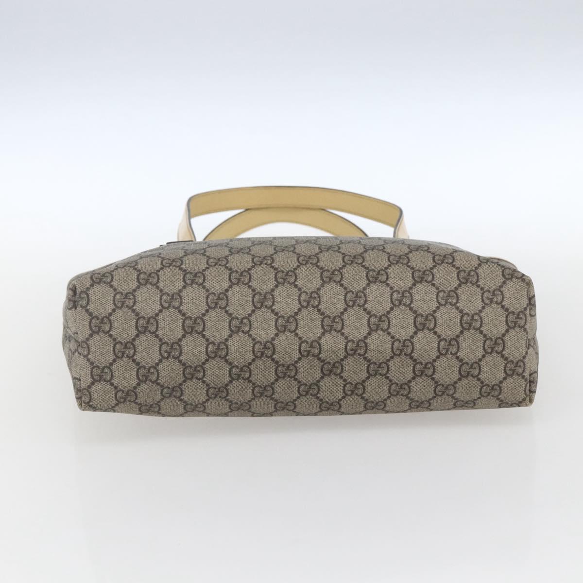 GUCCI GG Supreme Tote Bag PVC Beige Silver 2111 38 Auth yk19900