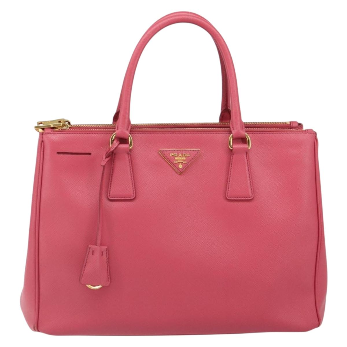 PRADA Galleria Hand Bag Safiano leather Pink Gold Auth yk19919