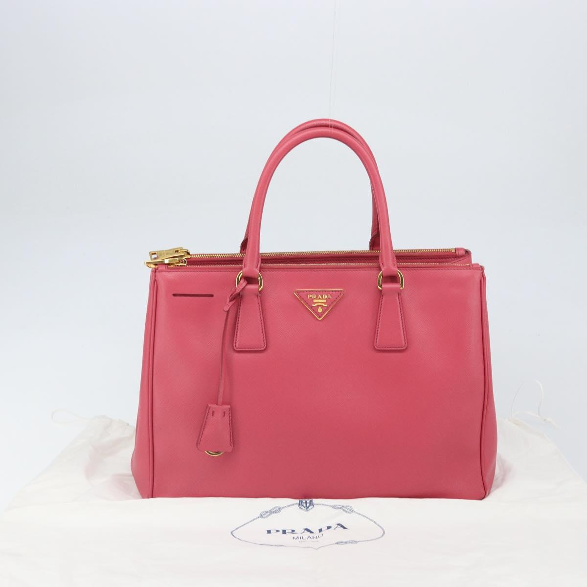 PRADA Galleria Hand Bag Safiano leather Pink Gold Auth yk19919