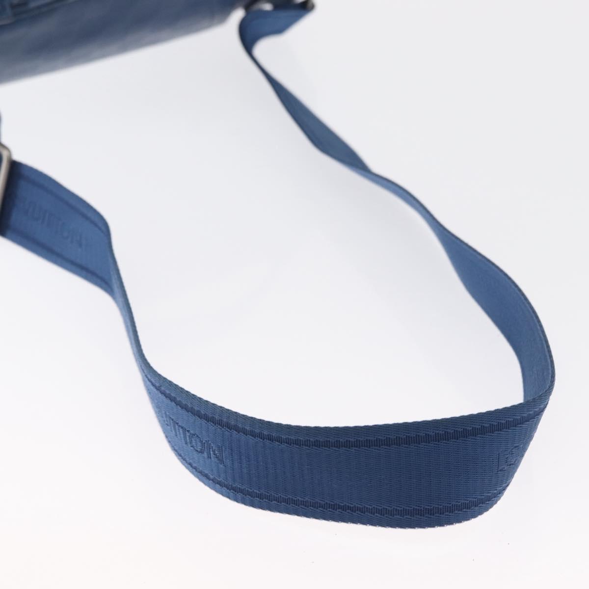 LOUIS VUITTON Damier Infini Ambreil Bag Leather Blue N41354 LV Auth yk19931