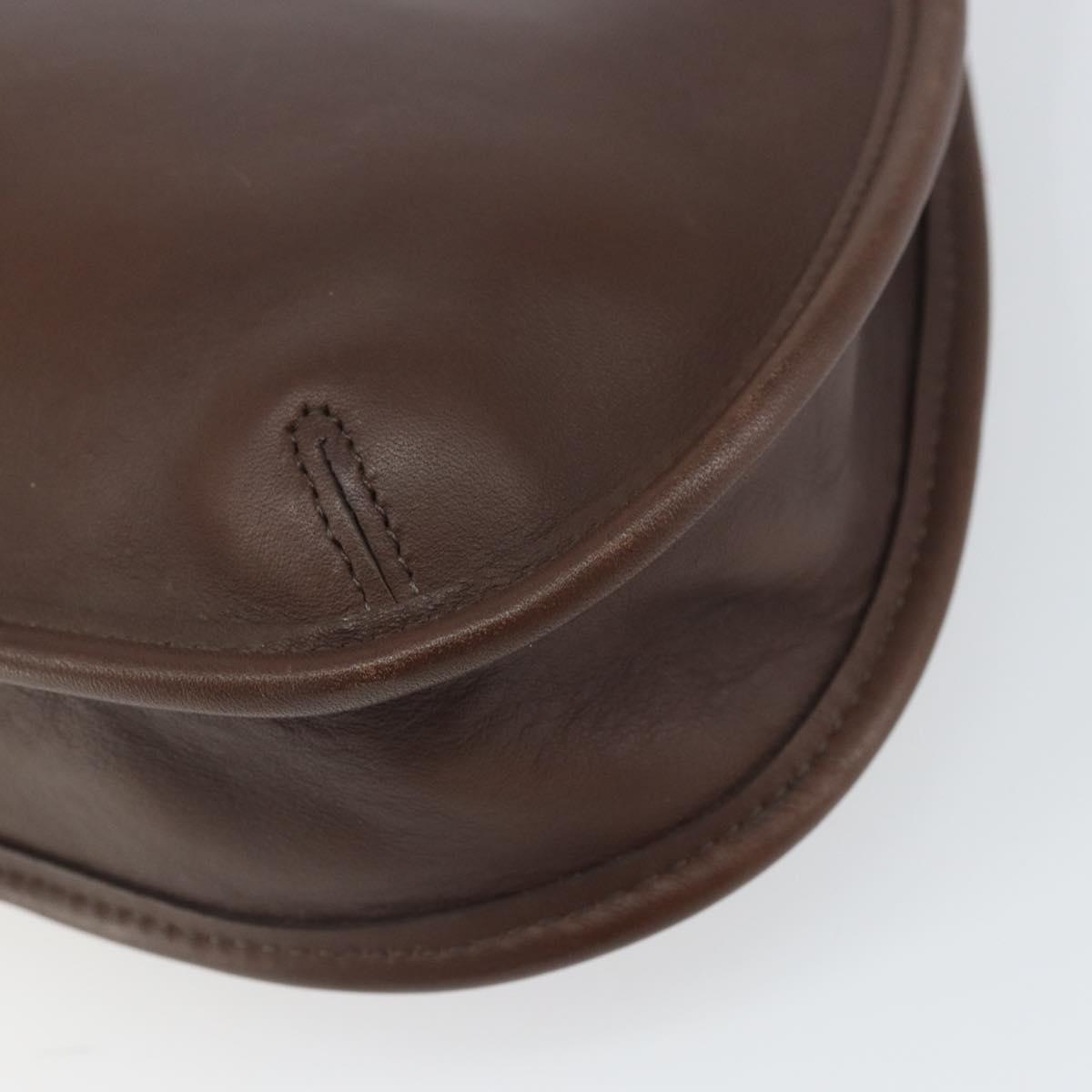 Coach Ergo Hand Bag Leather Brown Silver Auth yk19937