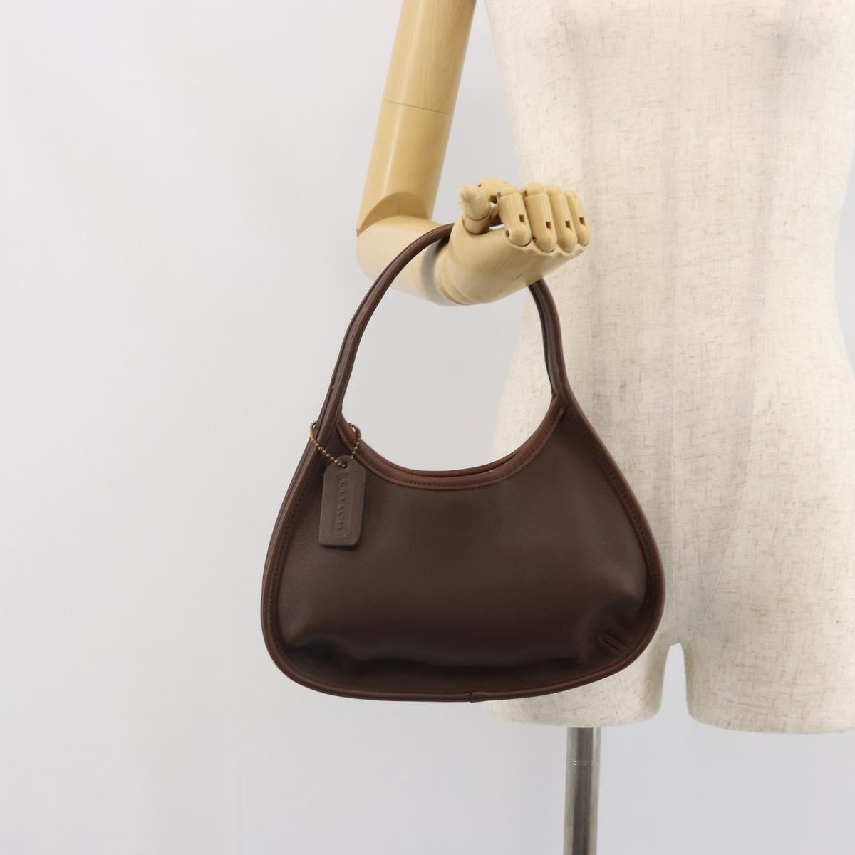 Coach Ergo Hand Bag Leather Brown Silver Auth yk19937