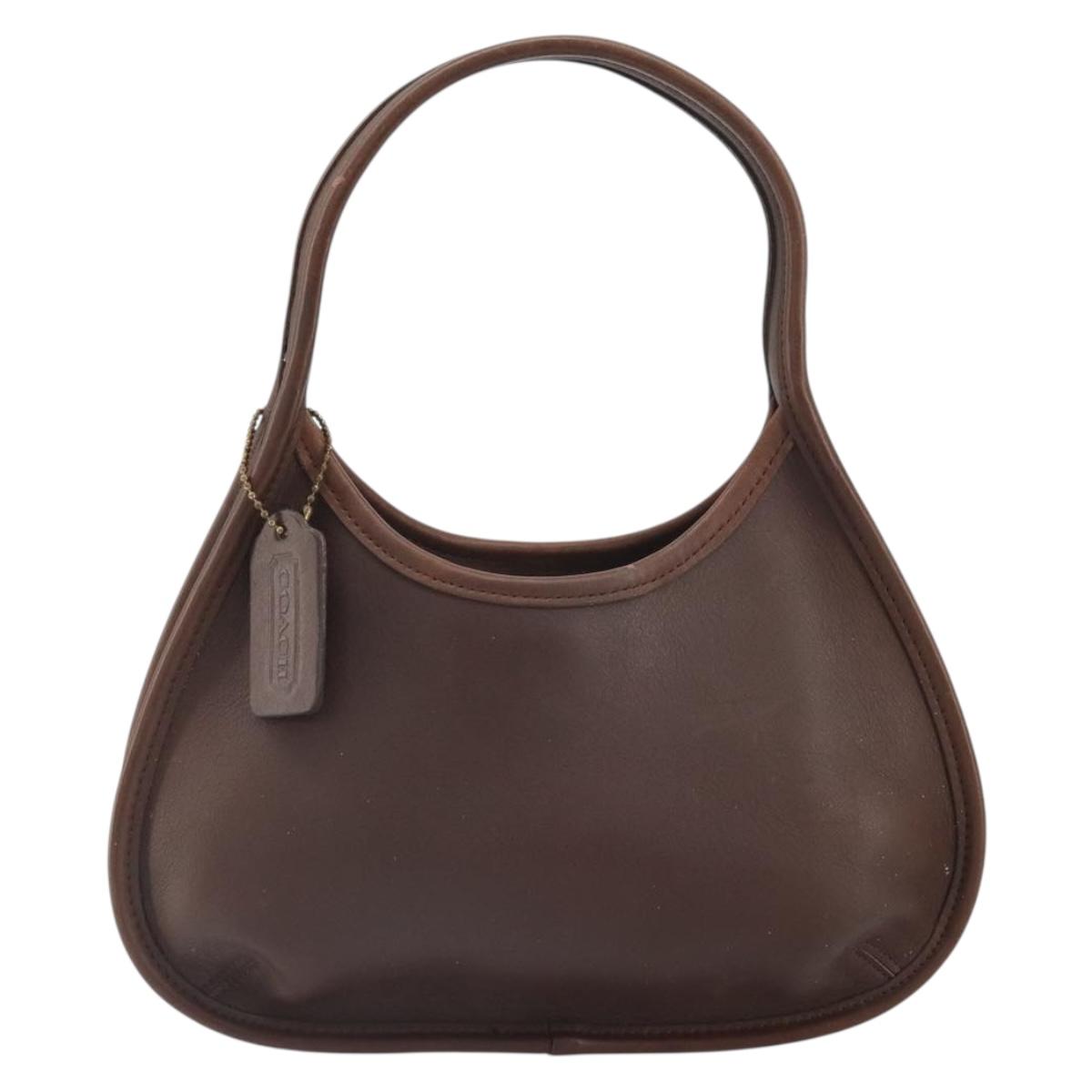 Coach Ergo Hand Bag Leather Brown Silver Auth yk19937