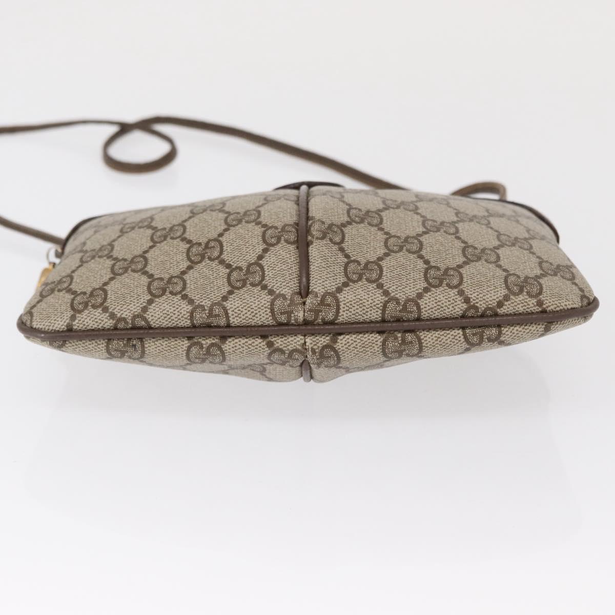 GUCCI GG Supreme Web Sherry Line Bag PVC Beige Gold 904 02 047 Auth yk19952