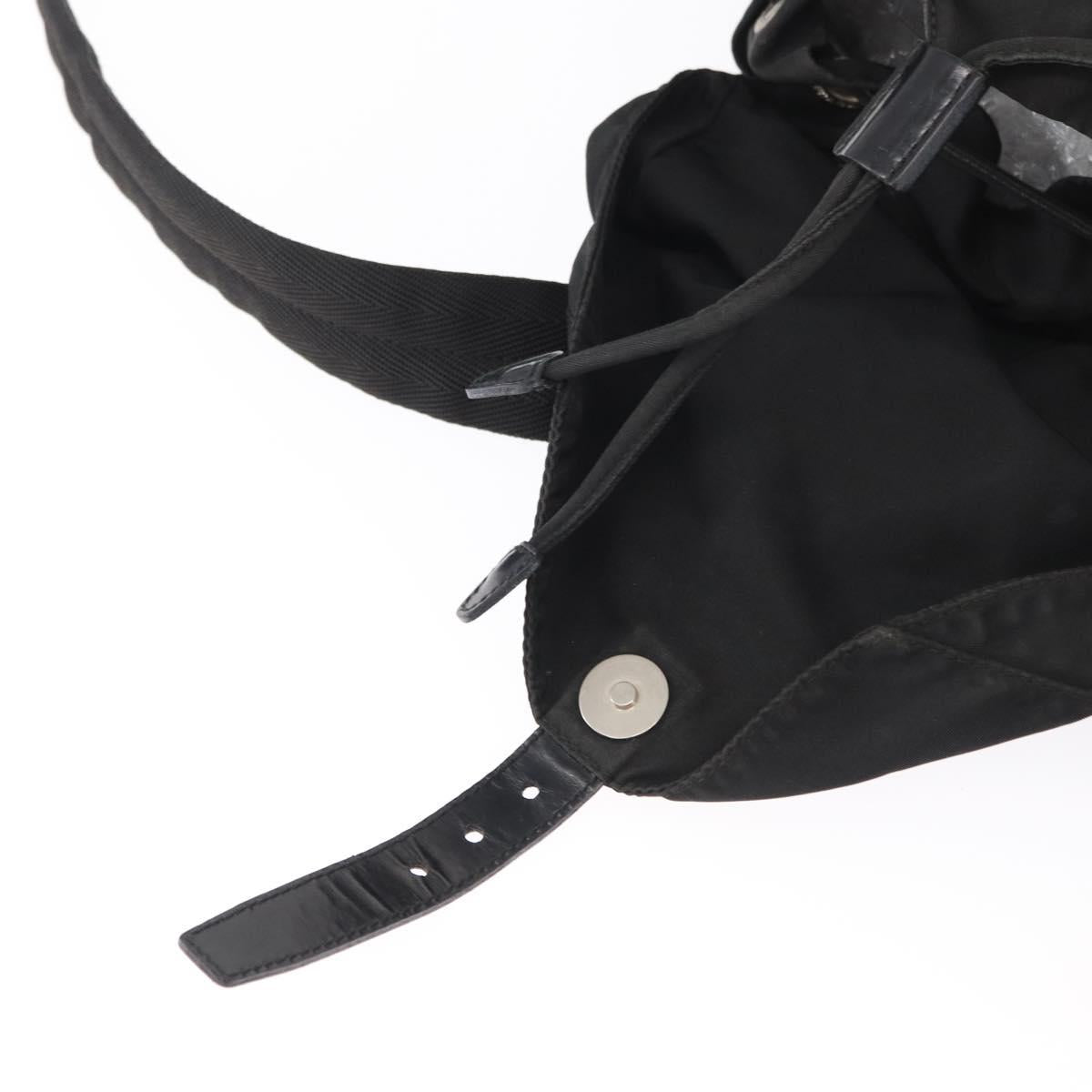 PRADA Backpack Nylon Black Silver Auth yk19964