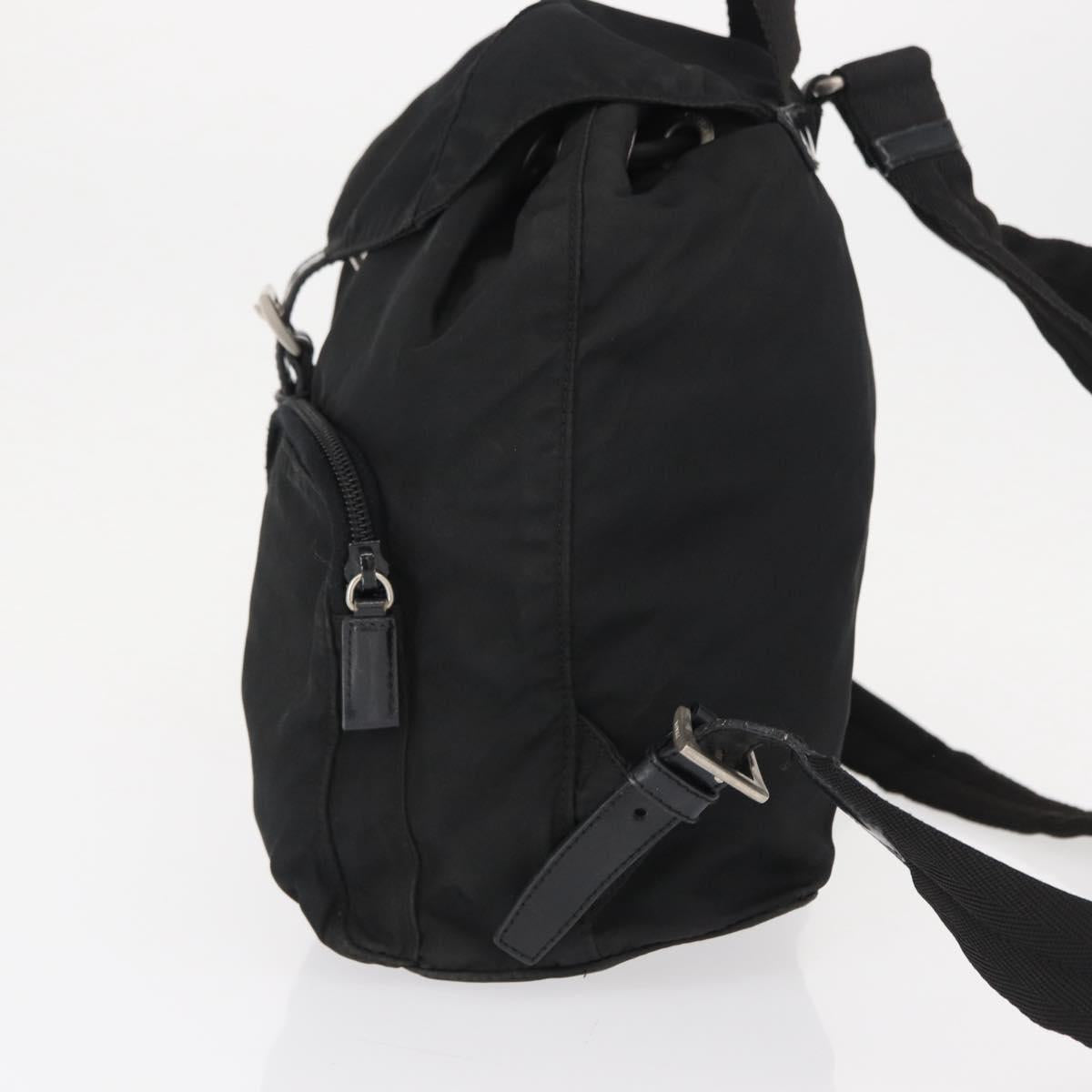 PRADA Backpack Nylon Black Silver Auth yk19964