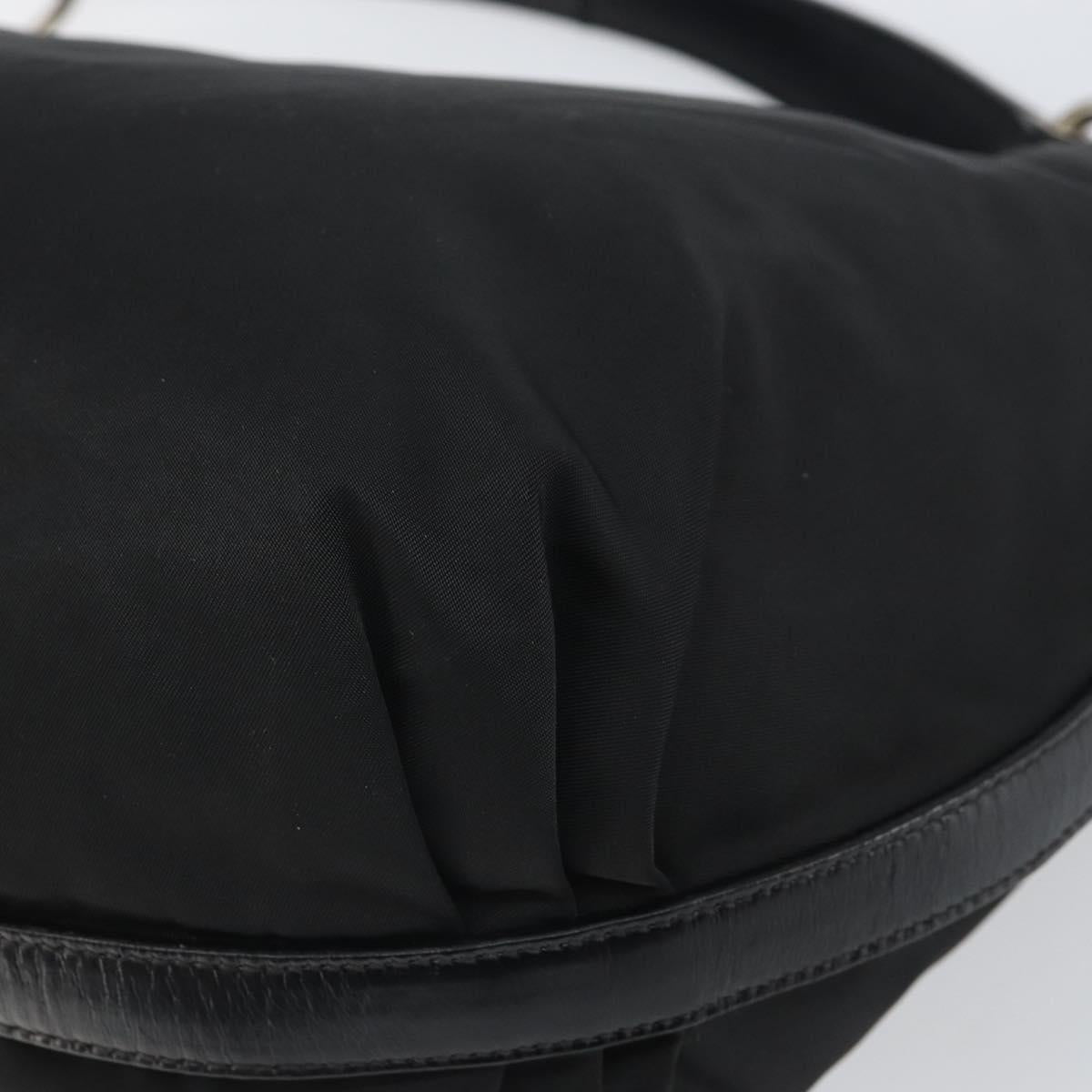 PRADA Shoulder Bag Nylon Black Silver Auth yk19971
