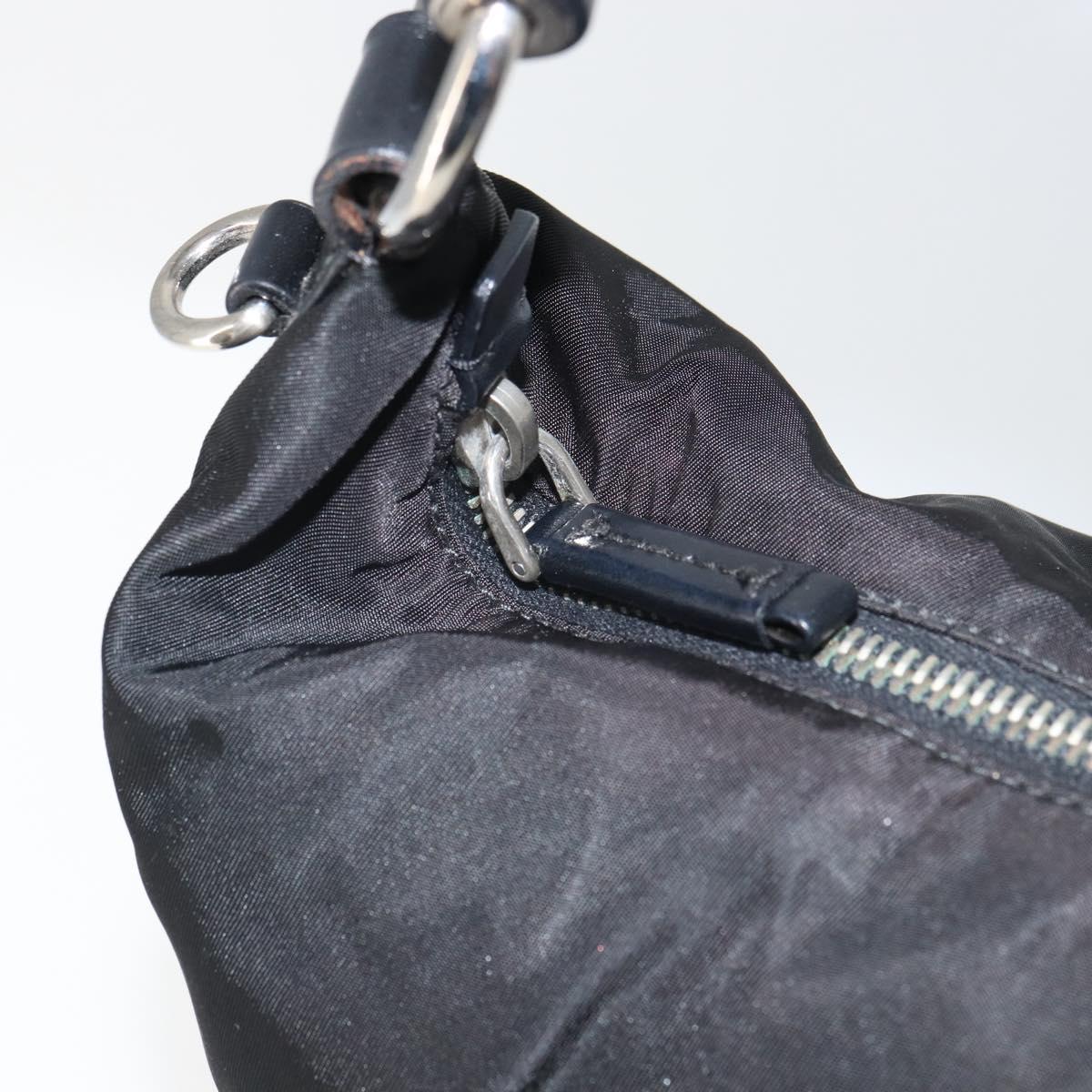 PRADA Shoulder Bag Nylon Black Silver Auth yk19971