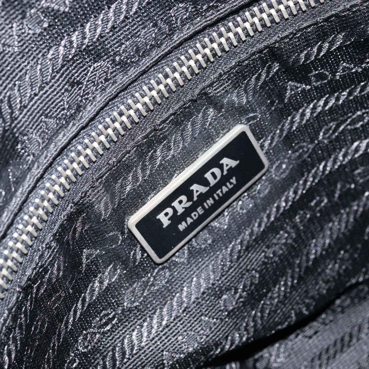 PRADA Shoulder Bag Nylon Black Silver Auth yk19971