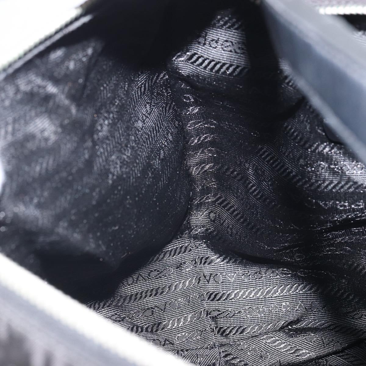 PRADA Shoulder Bag Nylon Black Silver Auth yk19971
