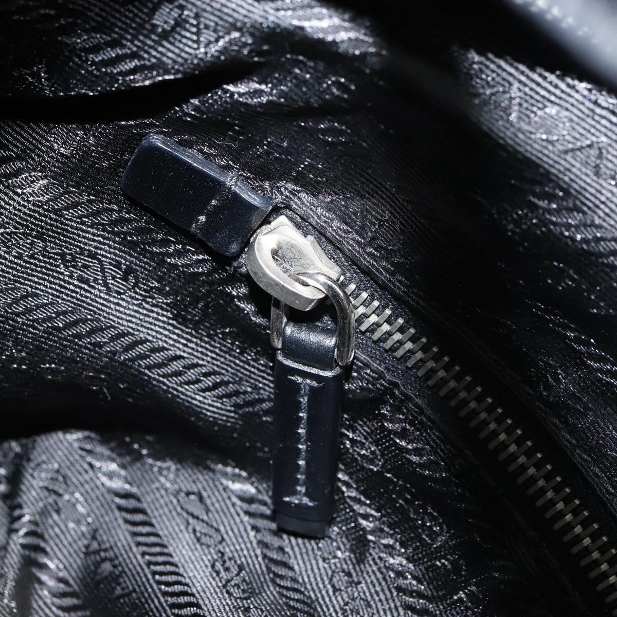 PRADA Shoulder Bag Nylon Black Silver Auth yk19971