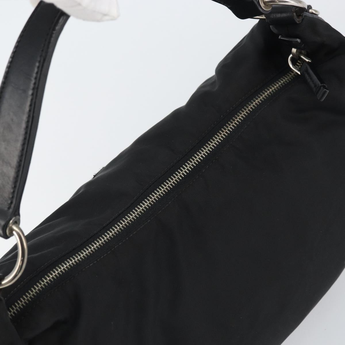PRADA Shoulder Bag Nylon Black Silver Auth yk19971