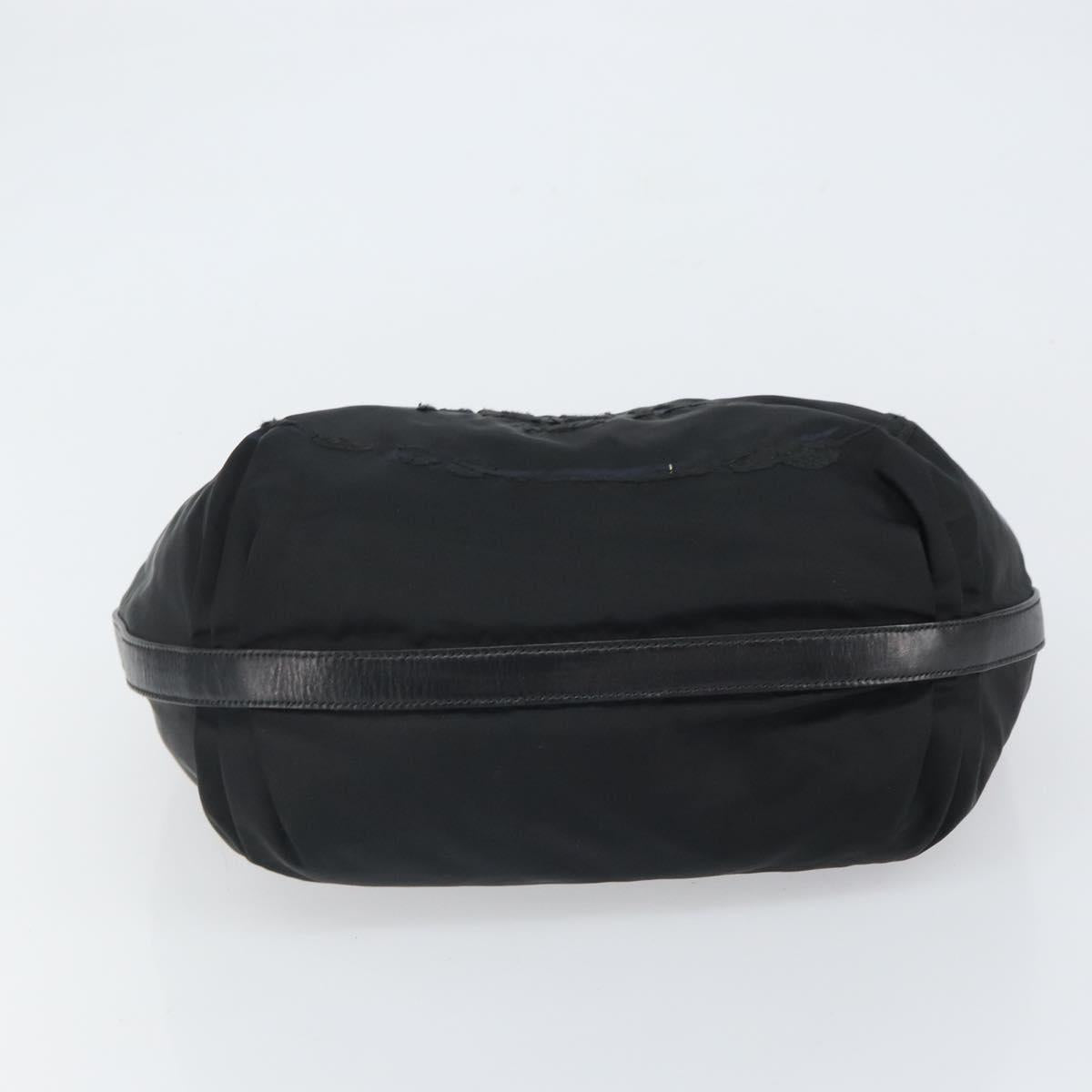 PRADA Shoulder Bag Nylon Black Silver Auth yk19971
