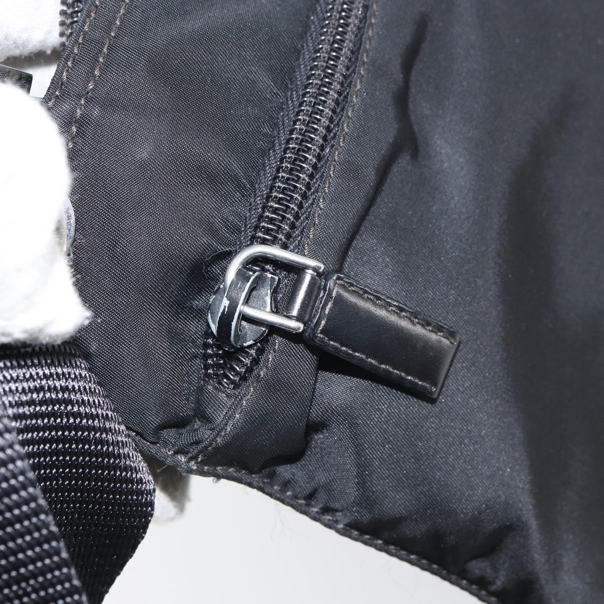 PRADA Shoulder Bag Nylon Black Silver Auth yk19974