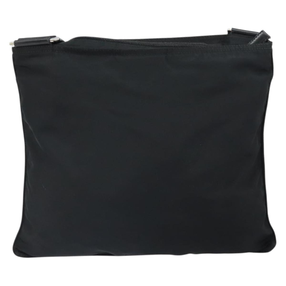 PRADA Shoulder Bag Nylon Black Silver Auth yk19974