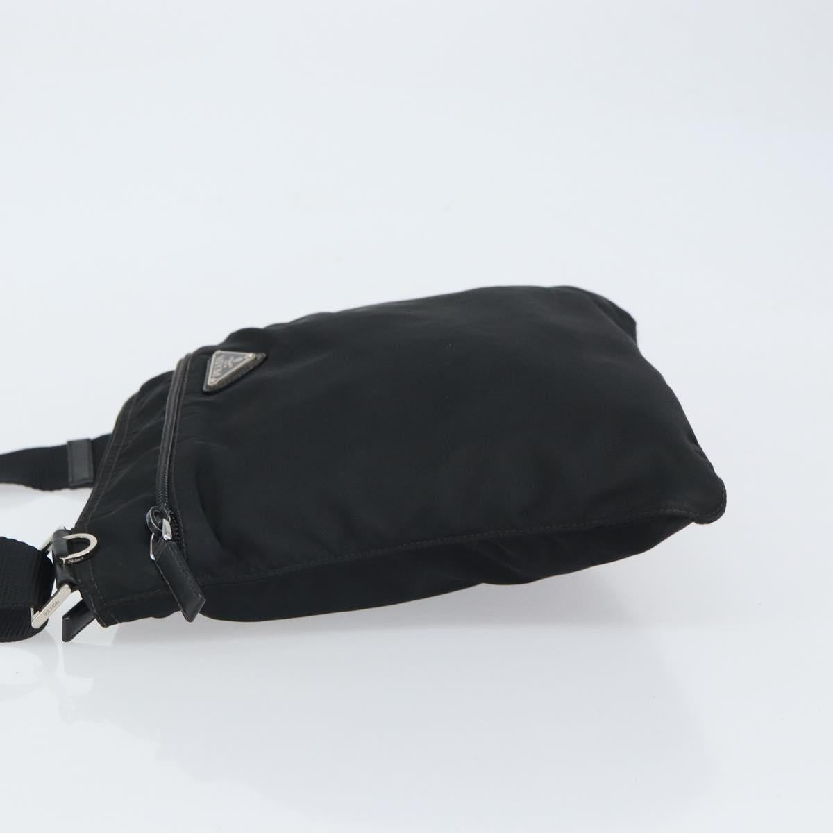 PRADA Shoulder Bag Nylon Black Silver Auth yk19974