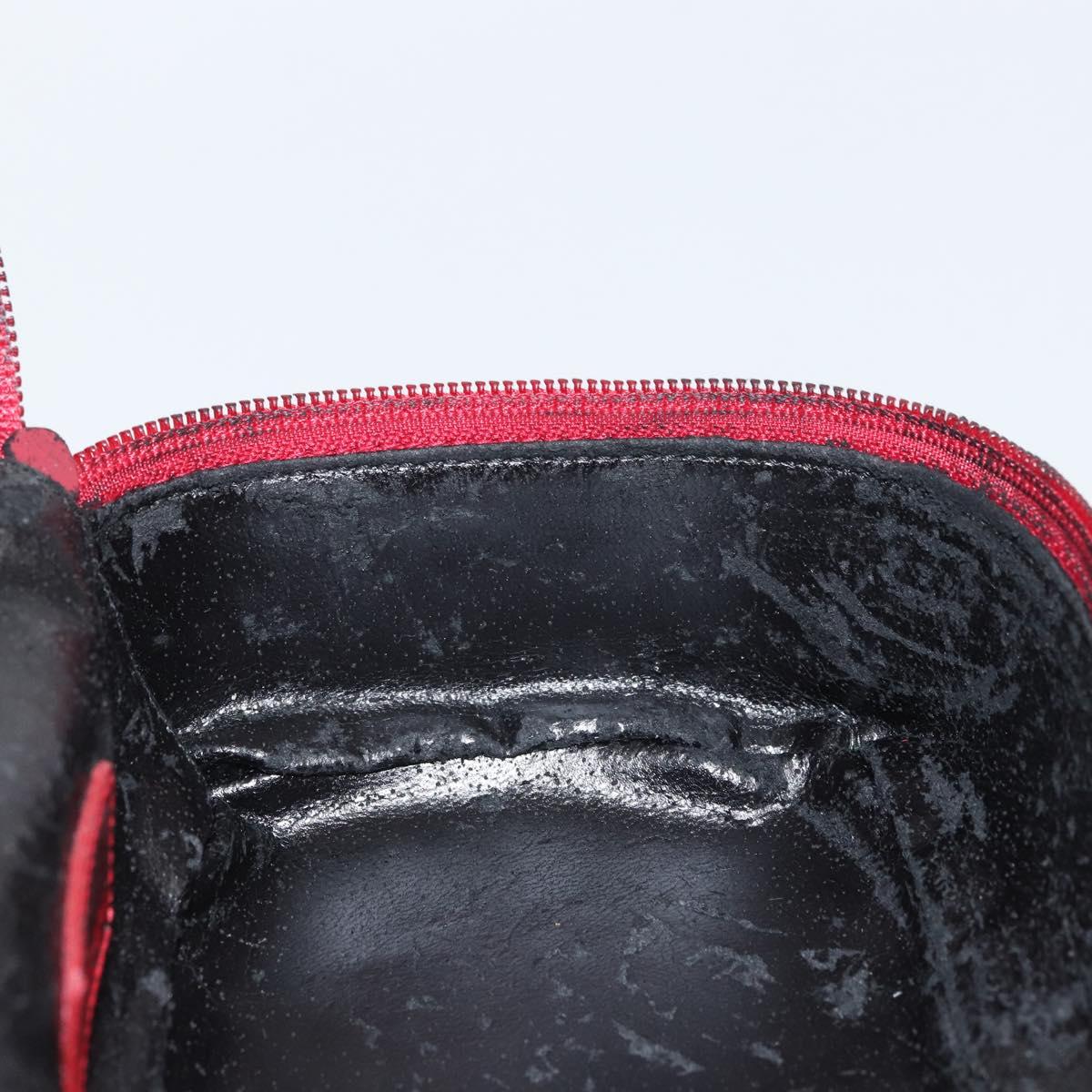 GUCCI Horsebit Vanity Bag Hand Bag Suede Red Gold 032 1705 0141 Auth yk19984