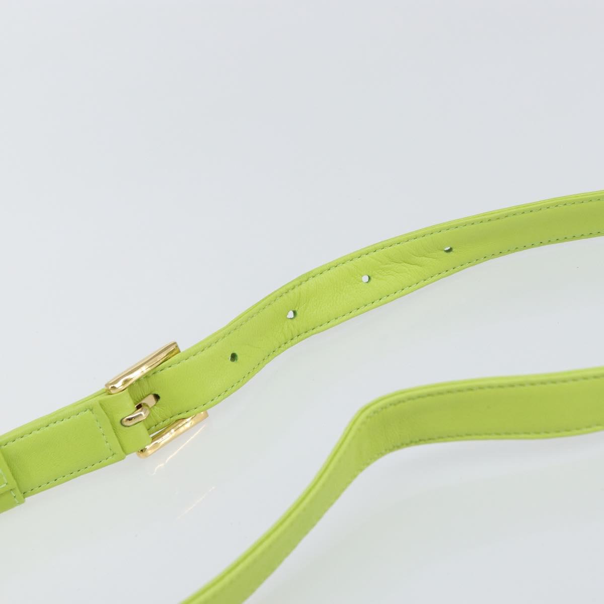 LOEWE Anagram Shoulder Bag Leather Green Gold Auth yk19996