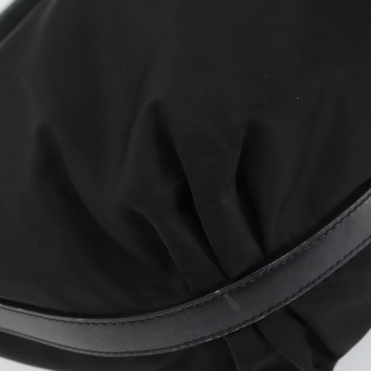 PRADA Shoulder Bag Nylon Black Gold Auth yk20004V