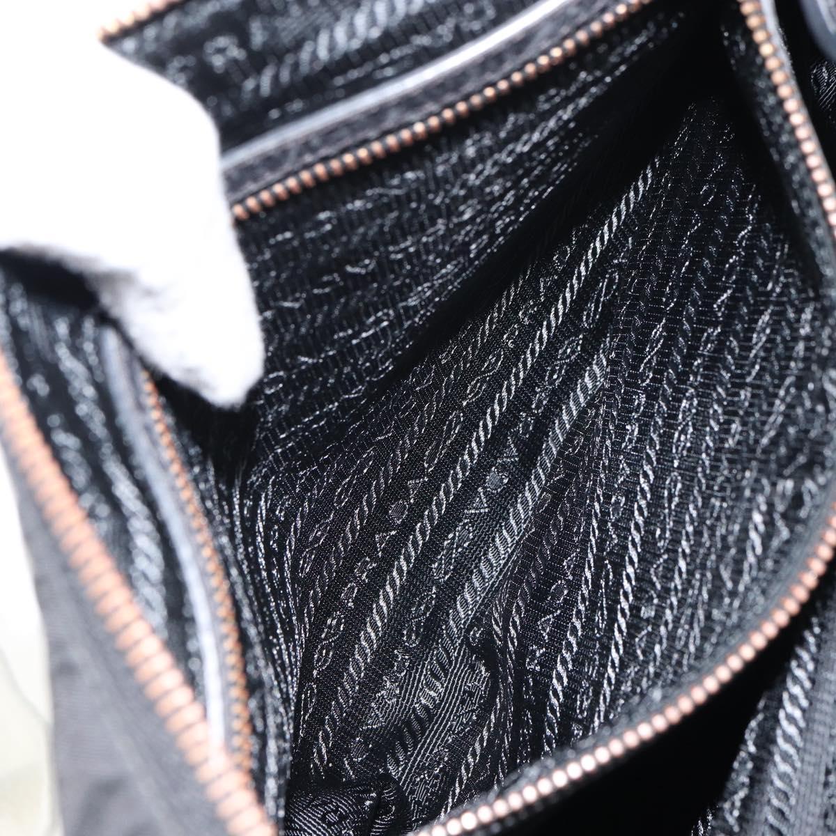 PRADA Shoulder Bag Nylon Black Gold Auth yk20004V