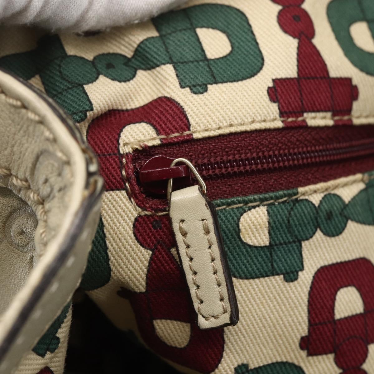 GUCCI Guccissima GG Canvas Sukey Hand Bag Leather White Gold 211944 Auth yk20007