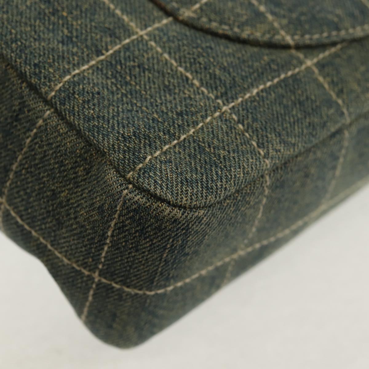 CHANEL Choco Bar Chain Shoulder Bag Denim Blue CC Auth yk20012V