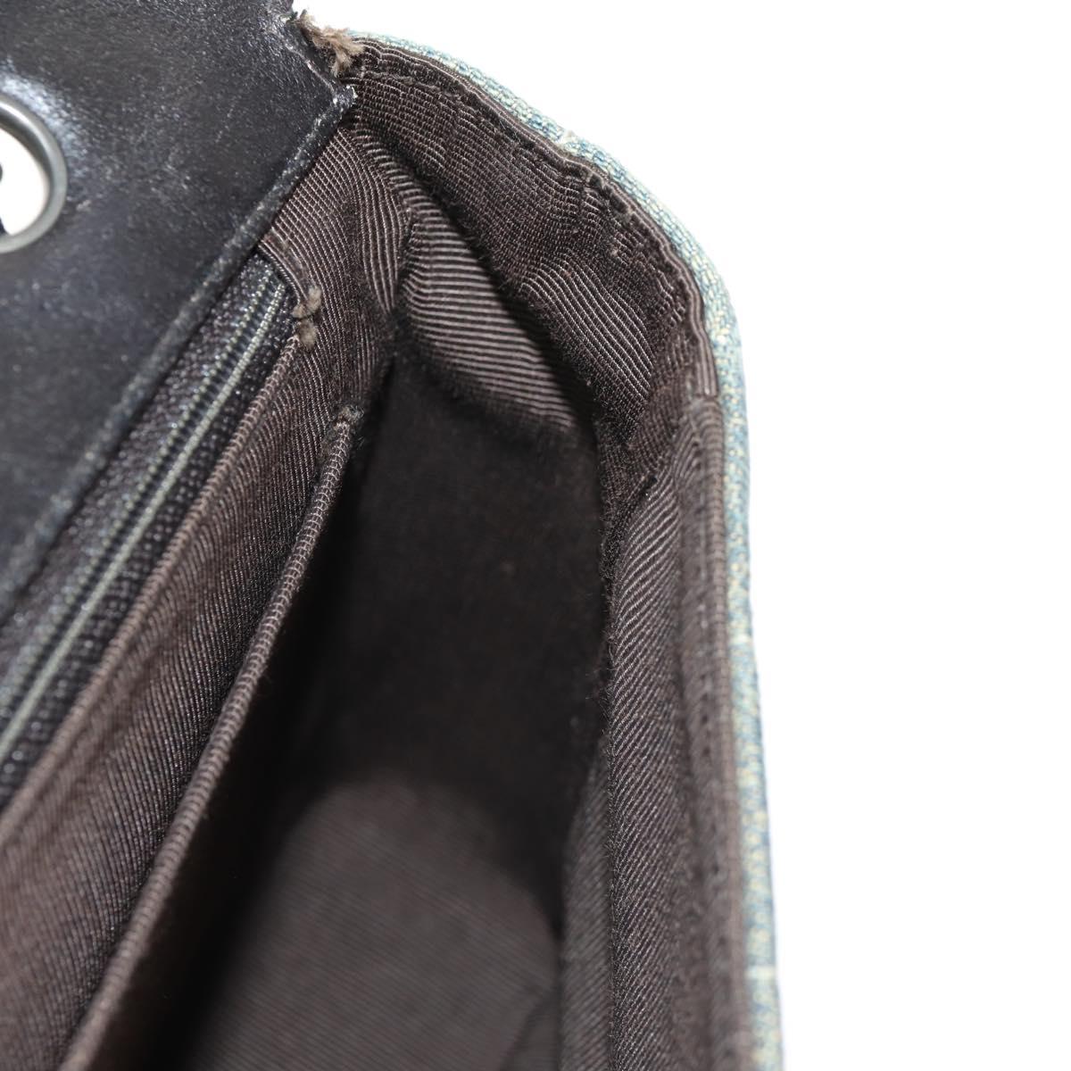 CHANEL Choco Bar Chain Shoulder Bag Denim Blue CC Auth yk20012V