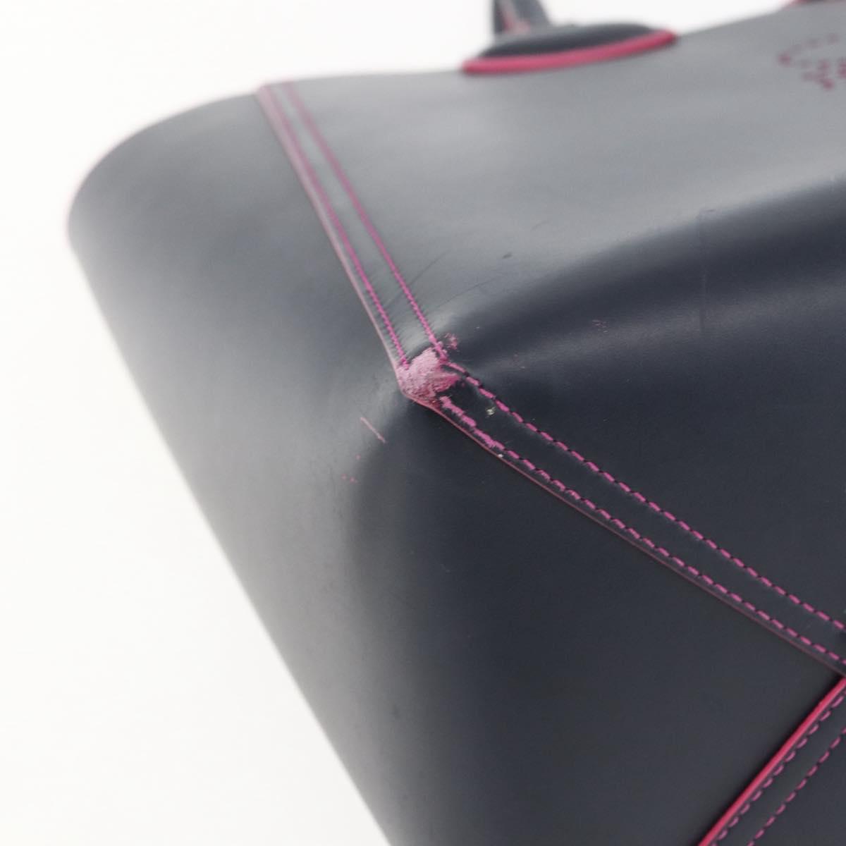 LOEWE Anagram Tote Bag Leather Black Gold Auth yk20013