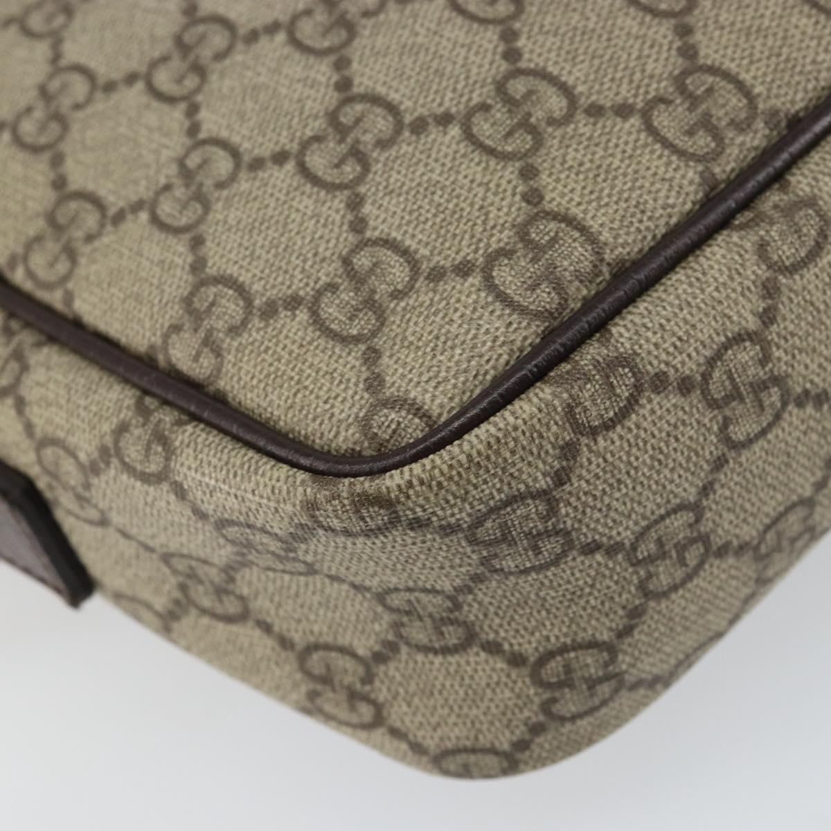 GUCCI GG Supreme Shoulder Bag PVC Beige Silver 114291 Auth yk20015