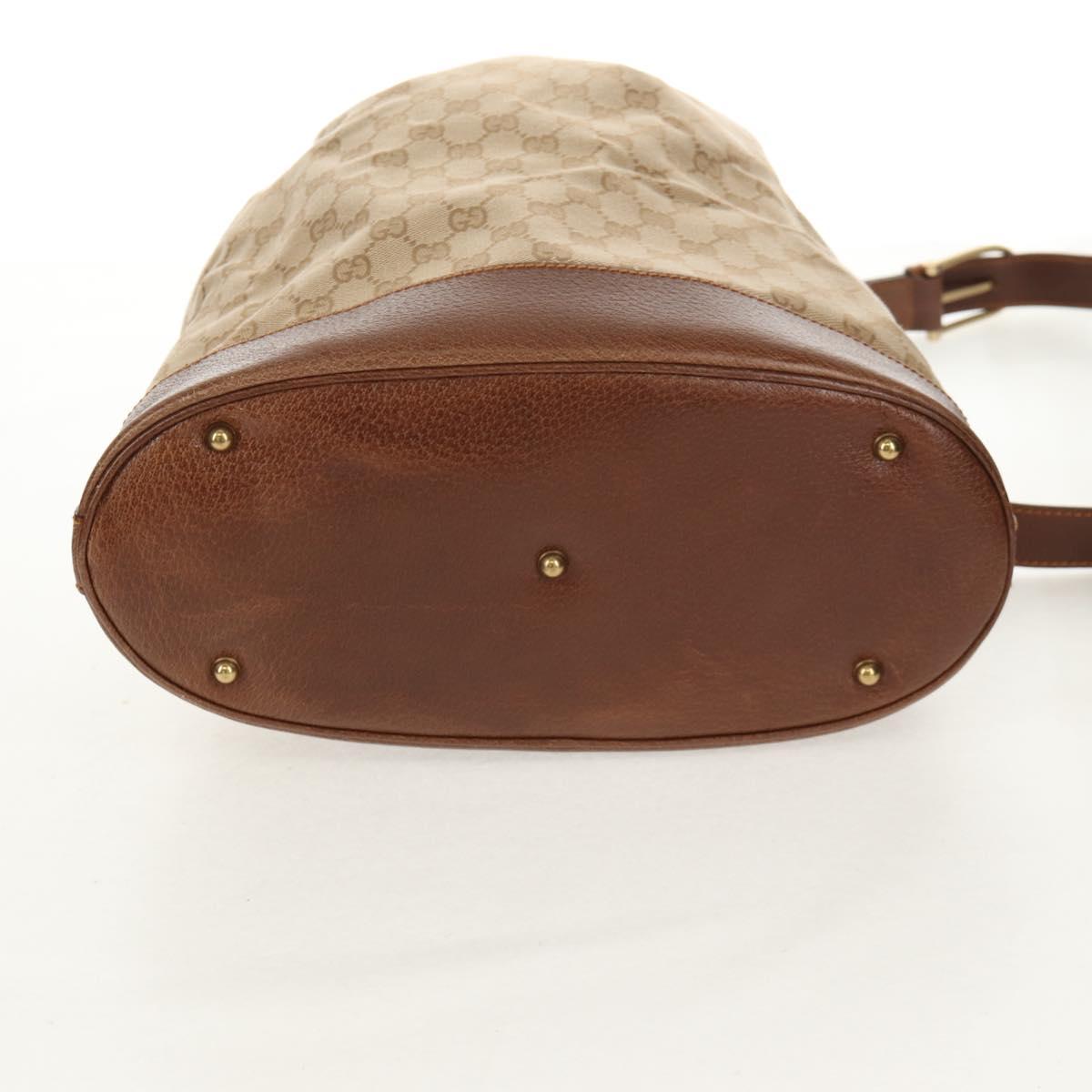 GUCCI GG Canvas Shoulder Bag Beige Gold Auth yk20026A