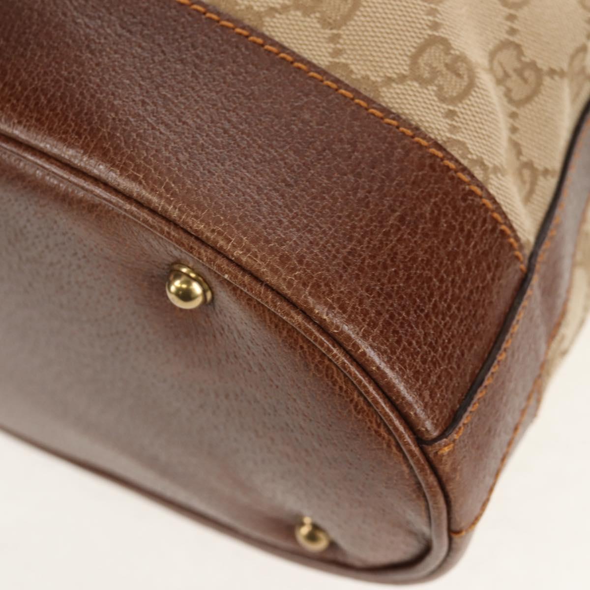 GUCCI GG Canvas Shoulder Bag Beige Gold Auth yk20026A