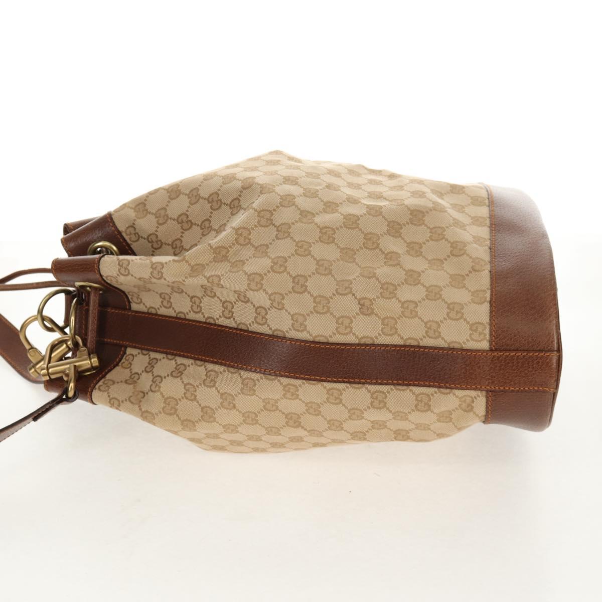 GUCCI GG Canvas Shoulder Bag Beige Gold Auth yk20026A
