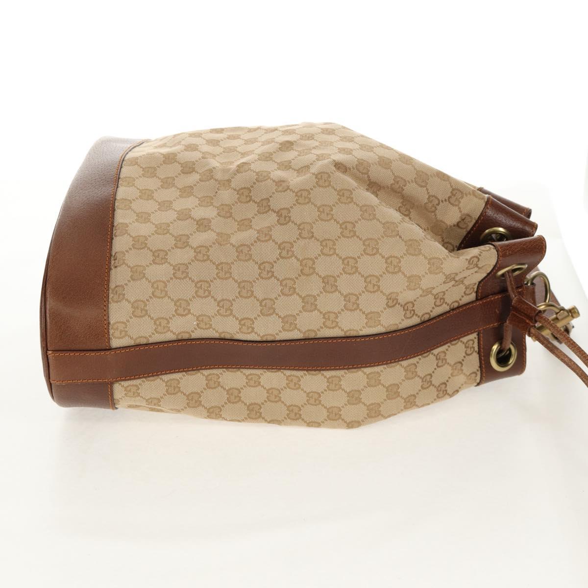 GUCCI GG Canvas Shoulder Bag Beige Gold Auth yk20026A