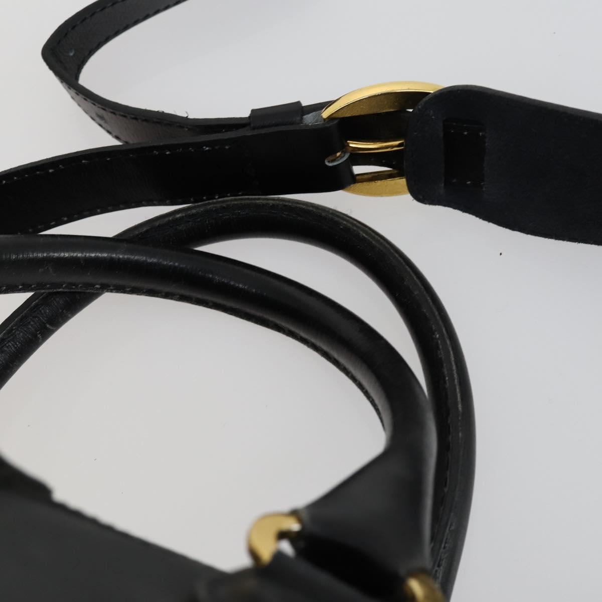 Christian Dior Trotter Canvas Boston Bag PVC 2way Black Gold Auth yk20032