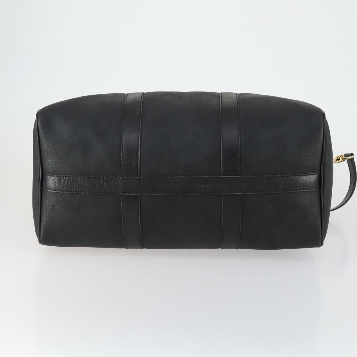 Christian Dior Trotter Canvas Boston Bag PVC 2way Black Gold Auth yk20032