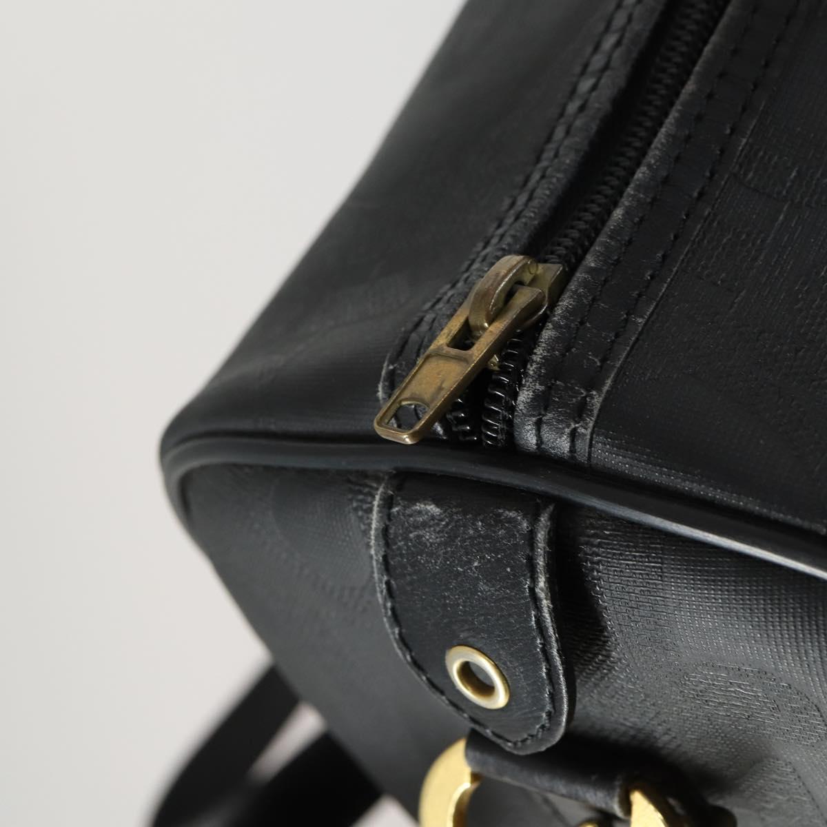 Christian Dior Trotter Canvas Boston Bag PVC 2way Black Gold Auth yk20032