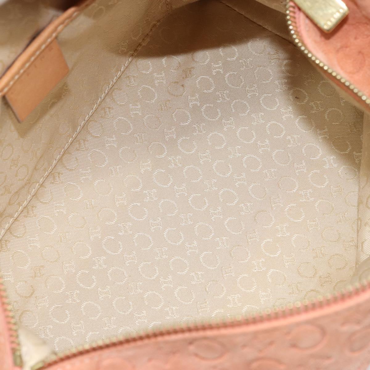 CELINE C Macadam Canvas Shoulder Bag Suede Orange Gold Auth yk20033