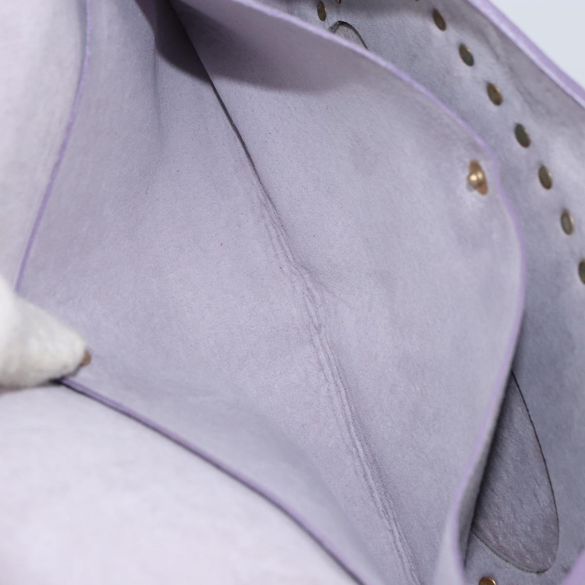 CELINE Studs Shoulder Bag Leather Purple Gold Auth yk20039