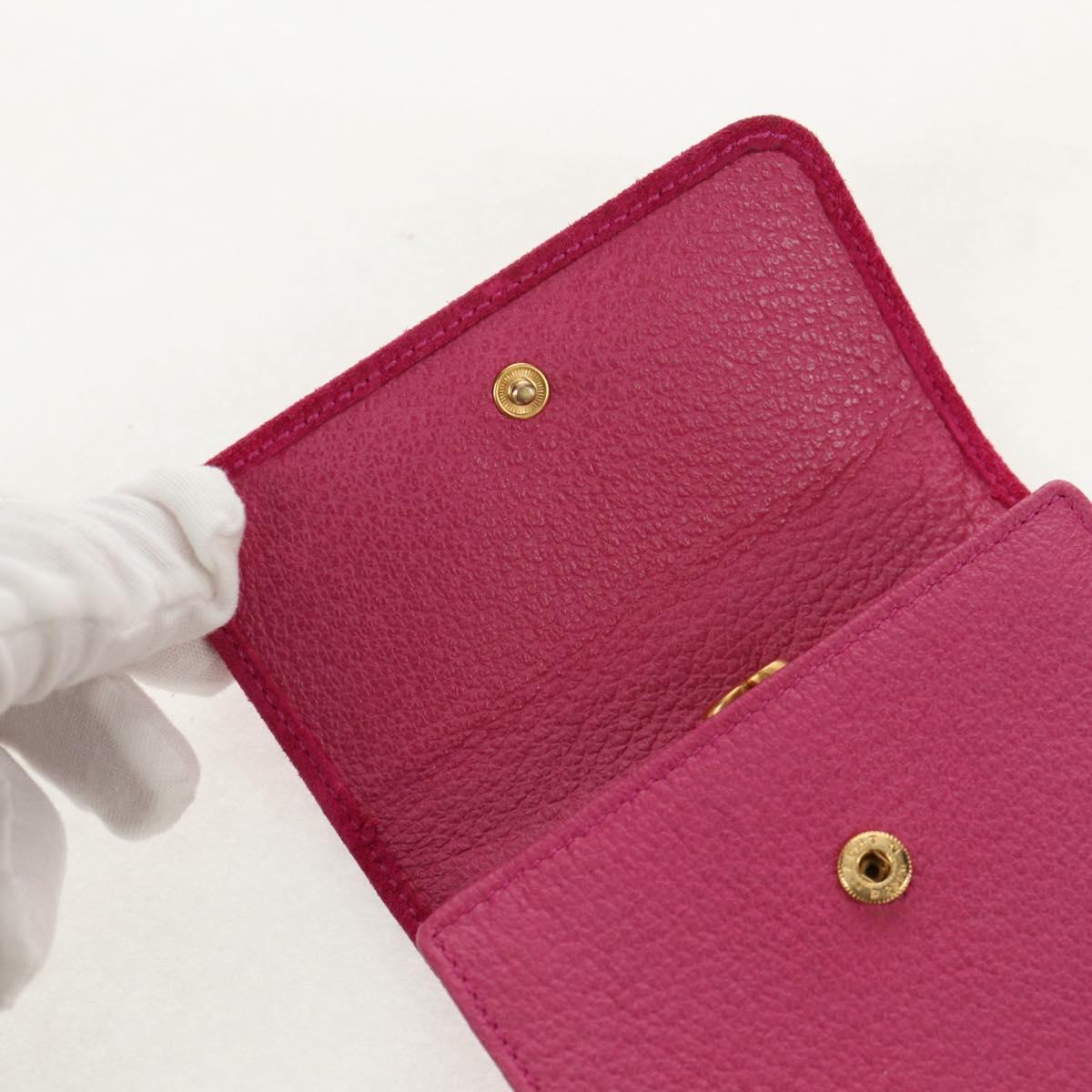 GUCCI Bamboo Wallet Suede Pink Gold 035 0959 1861 0 Auth yk20042V