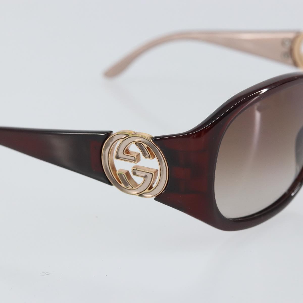 GUCCI Interlocking Sunglasses Plastic Red Auth yk20051