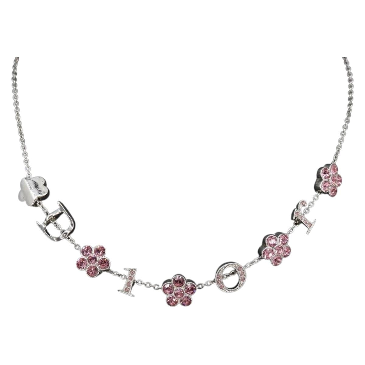 Christian Dior Necklace metal Silver Auth yk20052V