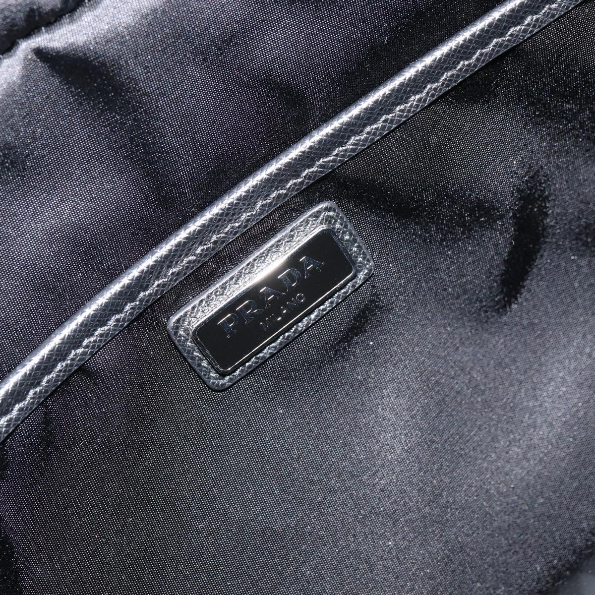PRADA Shoulder Bag Nylon Black Silver Auth yk20057V