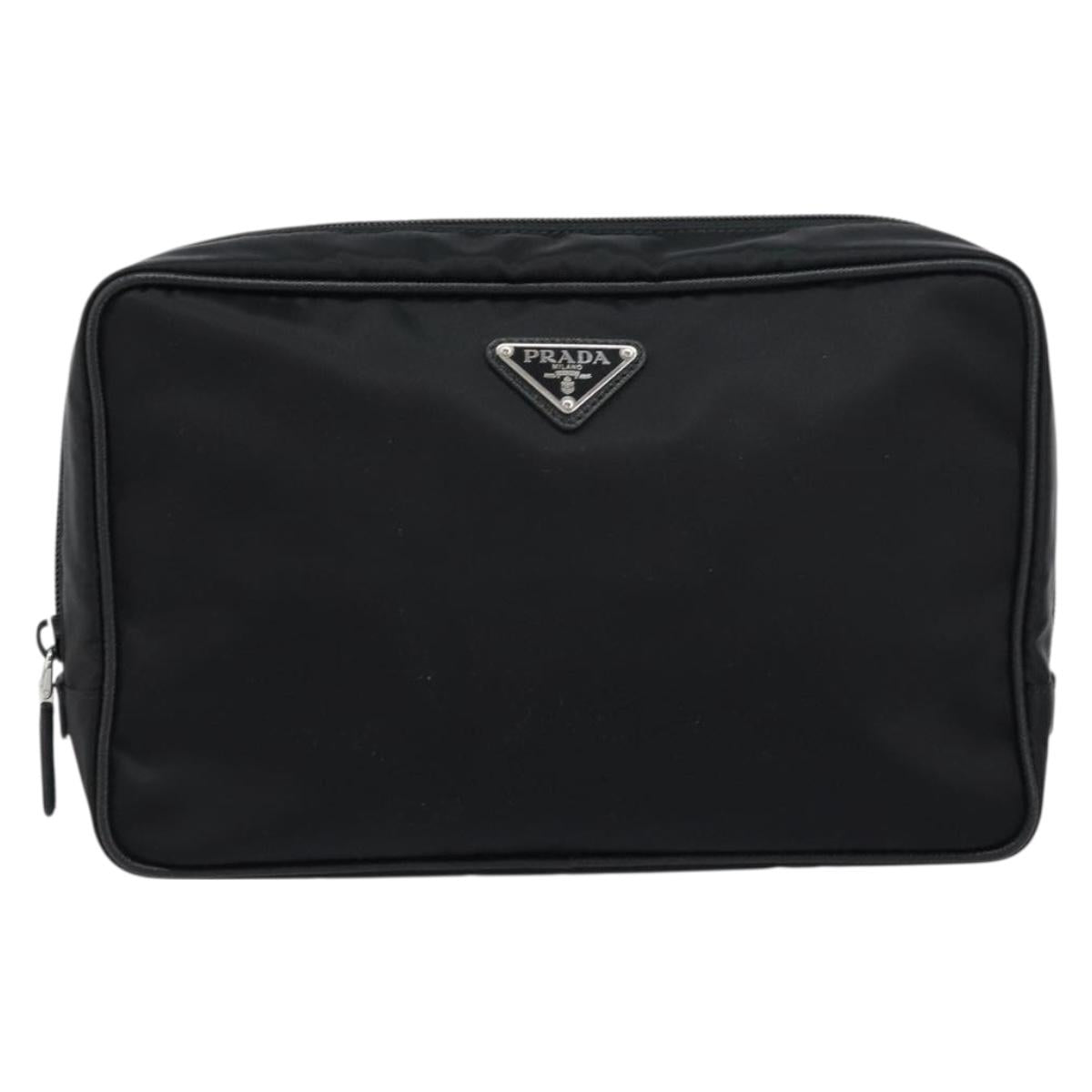 PRADA Shoulder Bag Nylon Black Silver Auth yk20057V